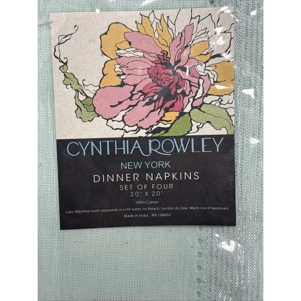 Cynthia Rowley New York Set of 4 Dinner Napkins